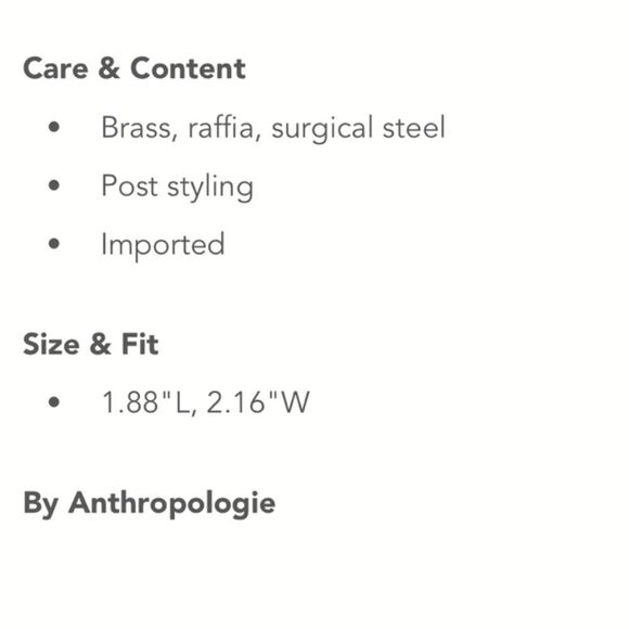 Anthropologie Large Raffia Open Flower Post Earrings-Tan Color - Picture 5 of 5